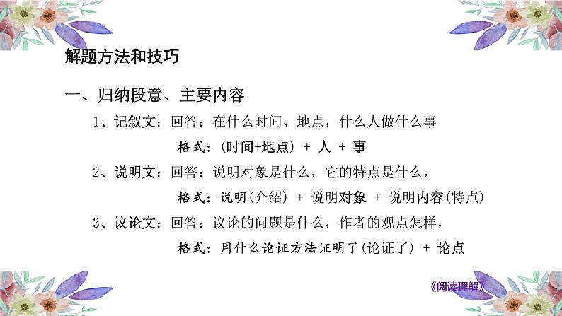 六年级下册语文课件  小学语文阅读理解答题方法和技巧（40 PPT）部编版 (2)第4页