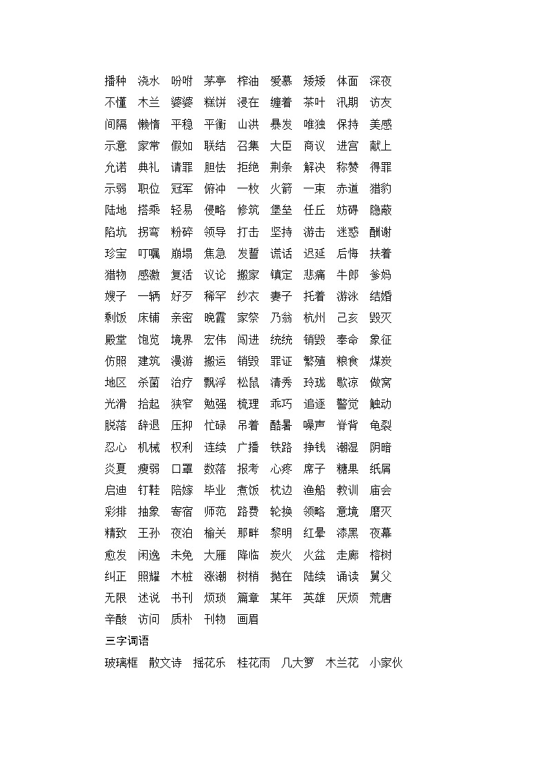 人教部编版语文五年级上册  期末复习知识归类二  词语专项 练习03