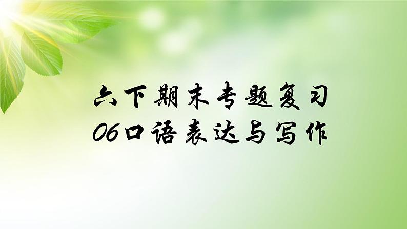 部编版语文六年级下册期末专题复习课件之06口语表达与写作第1页