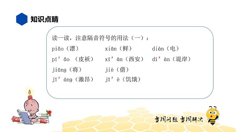 部编版语文二年级 【知识精讲】1.汉字(14)隔音符号课件PPT05