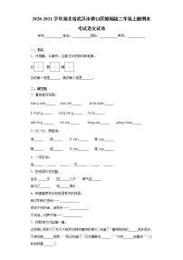 2020-2021学年湖北省武汉市硚口区部编版二年级上册期末考试语文试卷-