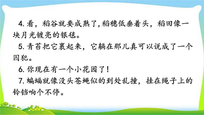 最新部编版四年级语文上册句子专项复习优质课件PPT03