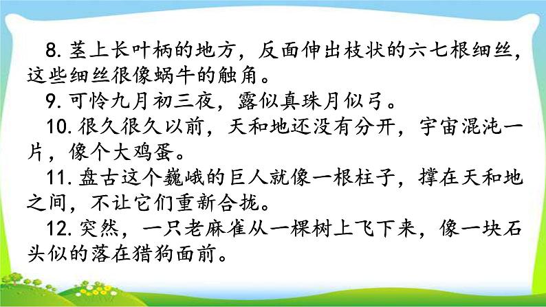 最新部编版四年级语文上册句子专项复习优质课件PPT04