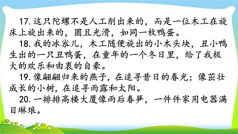 最新部编版四年级语文上册句子专项复习优质课件PPT06