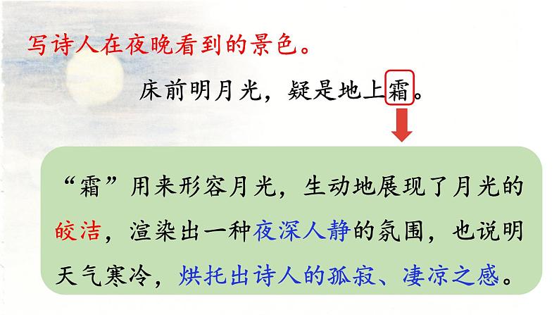 统编版一年级语文下册 第4单元 8.静夜思 课件04