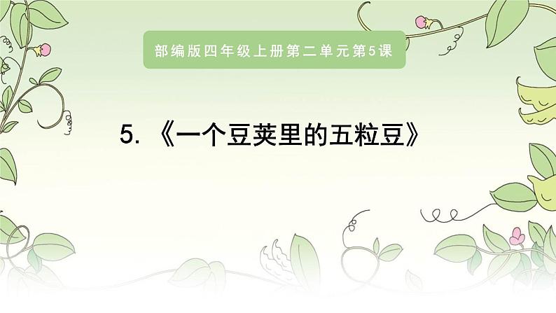 部编版语文四年级上册第二单元 《一个豆荚里的五粒豆》 课件（13张ppt）02