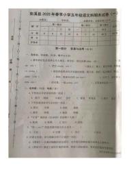 福建省泉州市安溪县2019-2020学年第二学期五年级语文期末考试试题（图片版，含答案）