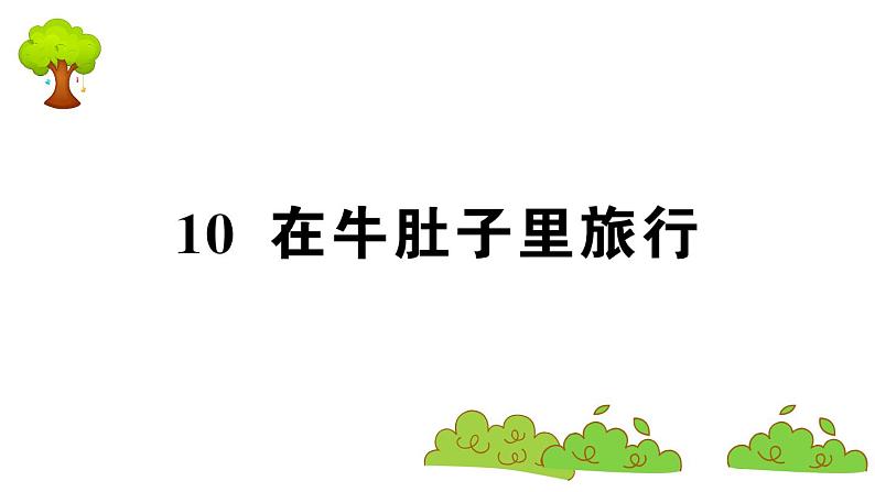 部编版 语文三年级上册  知识总结课件PPT   ：10 在牛肚子里旅行01