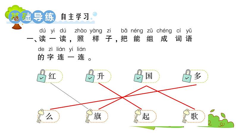 部编版 语文一年级上册 复习课件 ：10 升国旗第2页