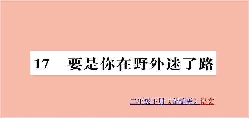 二年级语文下册第六单元课文517要是你在野外迷了路训练课件新人教版第1页