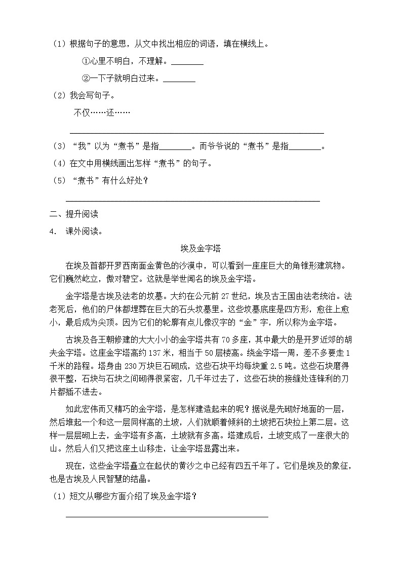 人教部编版三年级语文上册第二单元阅读训练（含答案）(8)03