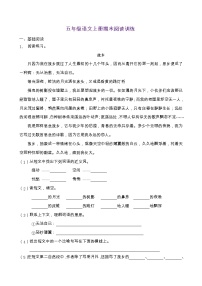 小学语文人教部编版五年级上册第一单元单元综合与测试练习