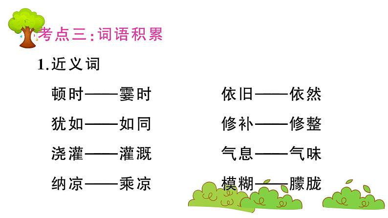 部编版 语文四年级上册 第一单元知识总结课件PPT05