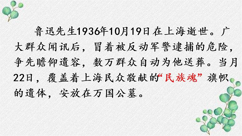 部编版六年级语文上册27我的伯父鲁迅先生课件第7页