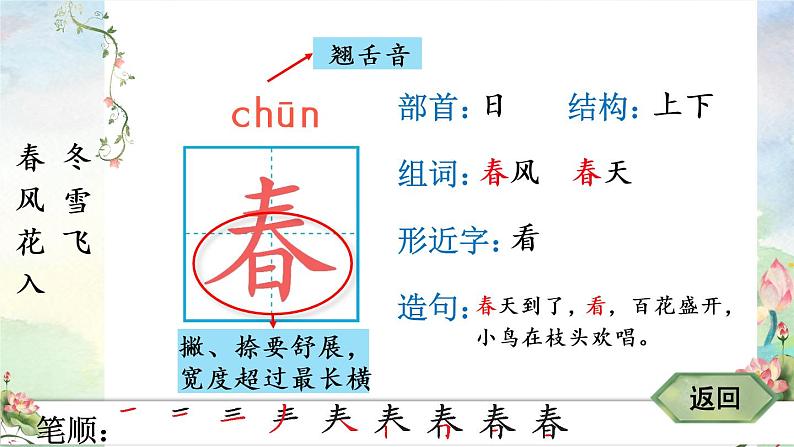 部编版语文一年级下册 识字1 春夏秋冬 生字课件03