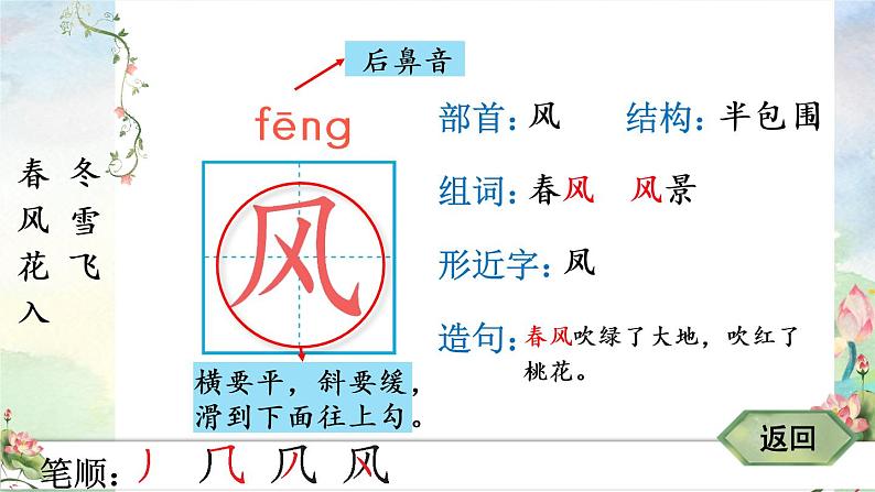 部编版语文一年级下册 识字1 春夏秋冬 生字课件05