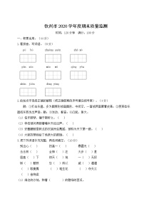 （最新）部编最新版六年级上册语文 市2020学年度期末质量监测（含答案解析）