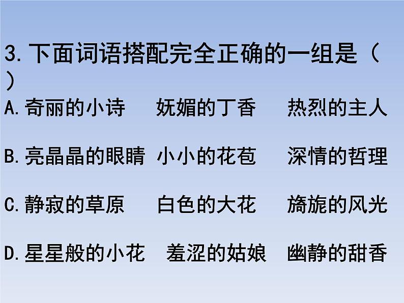 部编版六年级上册语文选择题01课件PPT第3页