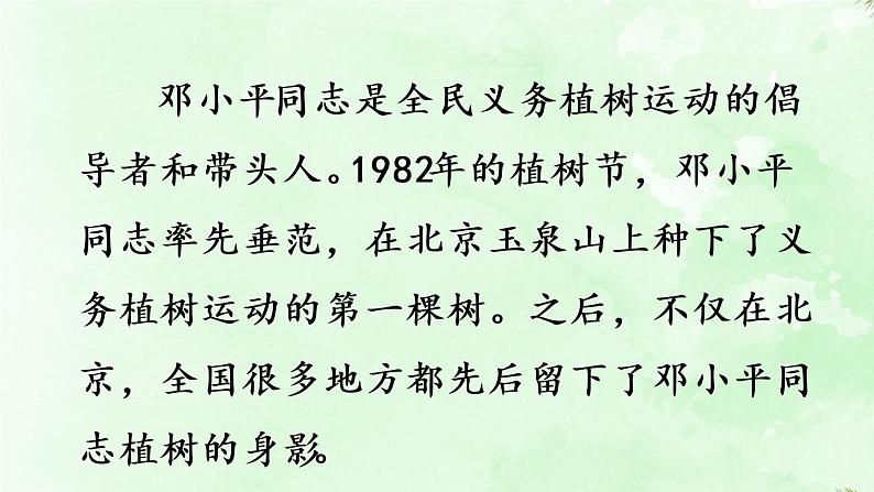 统编版二年级语文下册 第1单元 4.邓小平爷爷植树 课件05