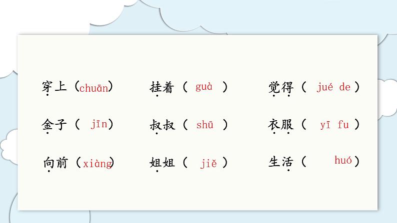 部编版语文一年级上册 第七单元 单元复习课件04