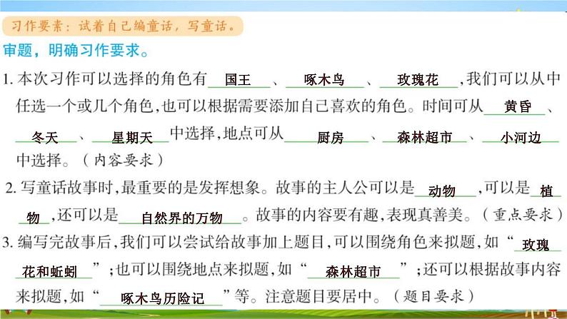 人教部编版三年级语文上册《习作：我来编童话》配套作业课件PPT教学课件02