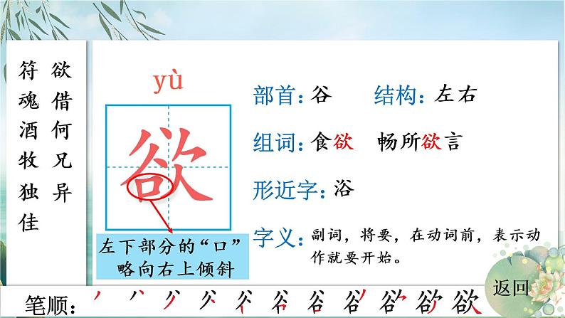 部编版语文三年级下册 9 古诗三首 生字课件04