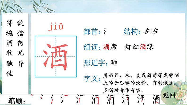 部编版语文三年级下册 9 古诗三首 生字课件07