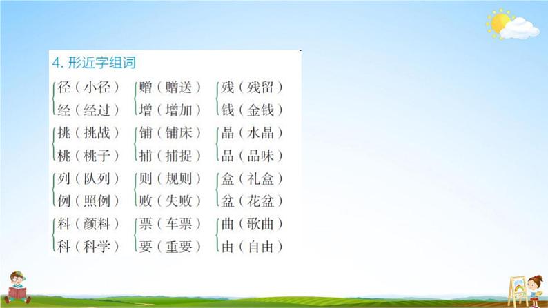 人教部编版三年级语文上册《第二单元知识盘点》配套作业课件PPT教学课件第5页