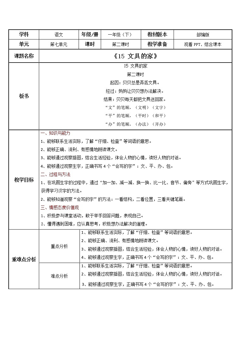部编版语文一下《文具的家》 第二课时 课件PPT（送教案）01