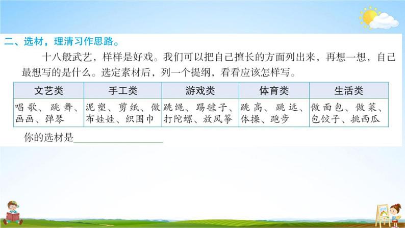 人教部编版六年级语文上册《习作：我的拿手好戏》配套作业课件PPT教学课件第3页