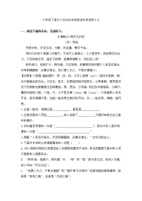 人教部编版小学语文古诗词阅读理解专项练习（十七）（含答案）