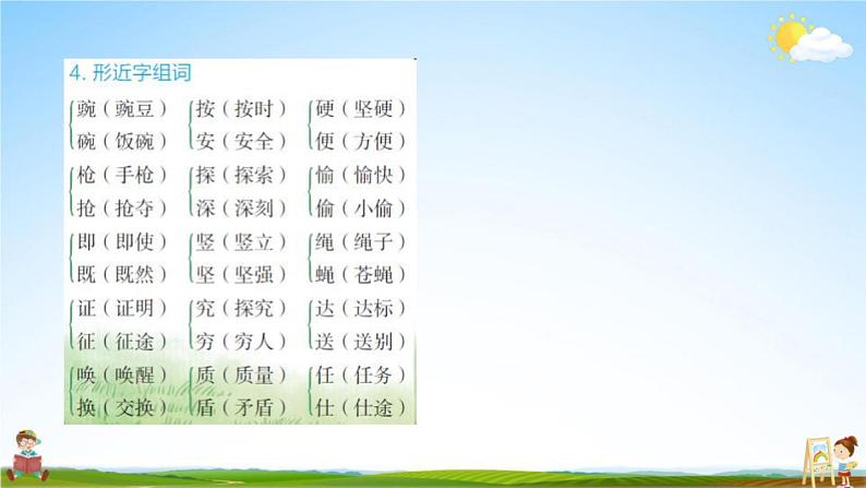 人教部编版四年级语文上册《第二单元知识盘点》配套作业课件PPT教学课件第5页