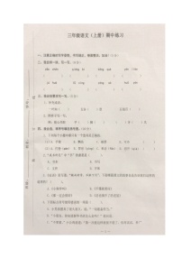浙江省温州市海城新苗学校2020-2021学年第一学期三年级语文期中测试（图片版，无答案）