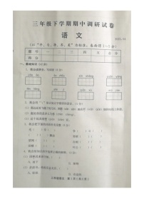 河南省林州市2020-2021学年第二学期三年级语文期中检测试题（图片版，无答案）