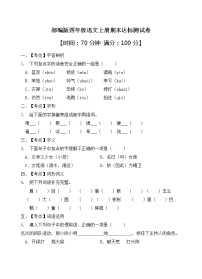 部编版四年级语文上册期末达标测试卷（含答案）(2)