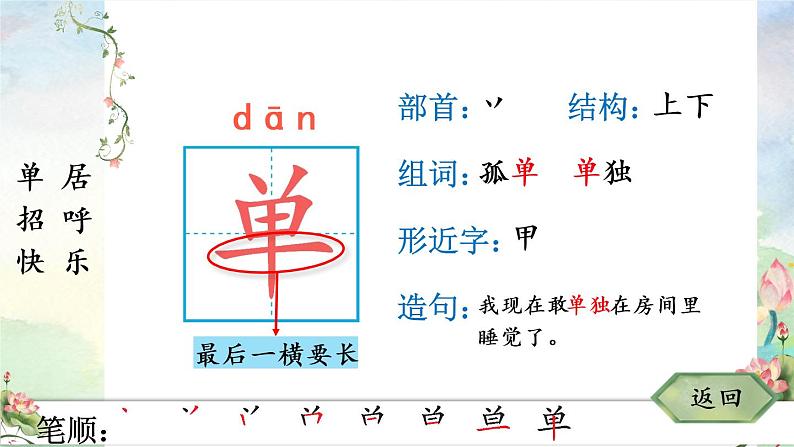 部编版语文一年级下册 6 树和喜鹊 生字课件第3页