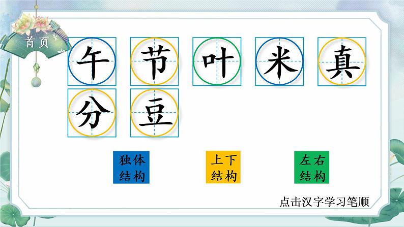 部编版语文一年级下册 10 端午粽 生字课件第2页