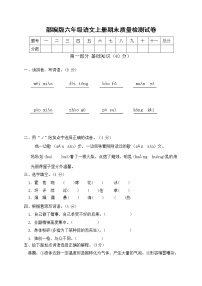 部编人教版六年级语文上册 期末复习质量检测试题测试卷 (11)