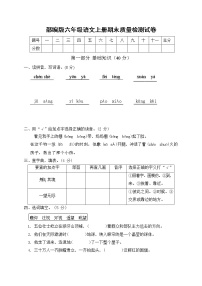 部编人教版六年级语文上册 期末复习质量检测试题测试卷 (14)