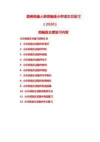 统编人教部编版小升初语文总复习(2020改编版)学案