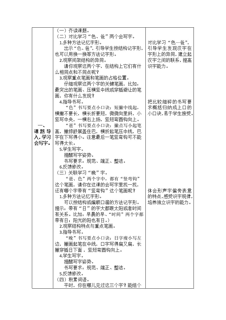 一年级语文(统编版)-夜色1-学案02