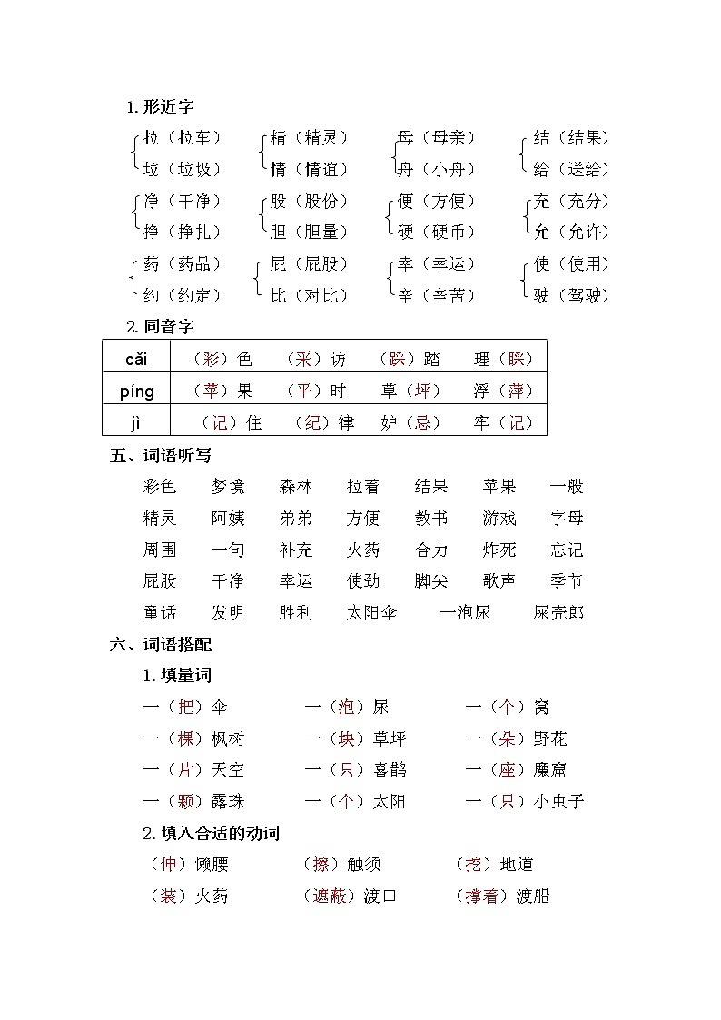 【复习必备】人教部编版二年级下册——第四单元复习重点第2页