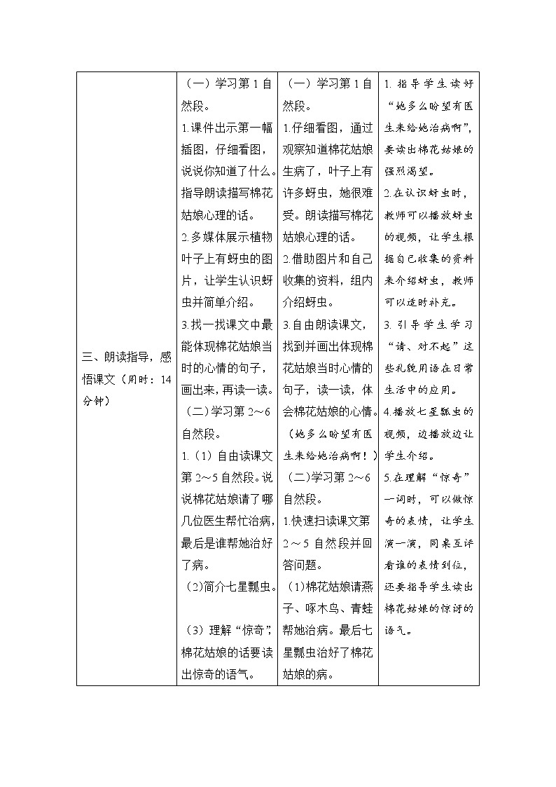 人教部编版语文一年级下册19《棉花姑娘》（导学案）第3页