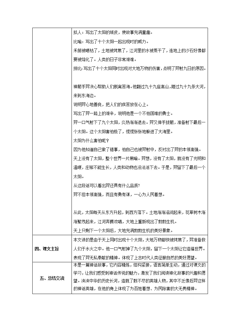 人教部编版语文二年级下册25.羿射九日（第2课时）（导学案）第2页