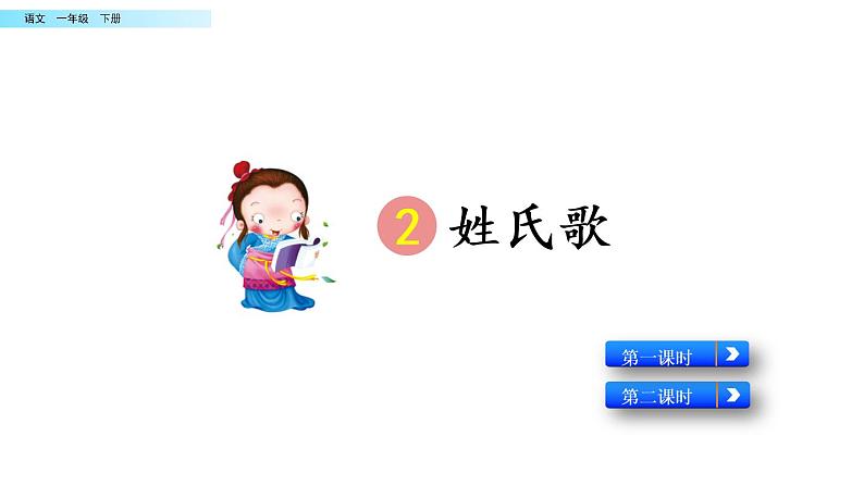 2021年小学语文部编版一年级下册 第一单元 识字2 姓氏歌 配套课件1第1页