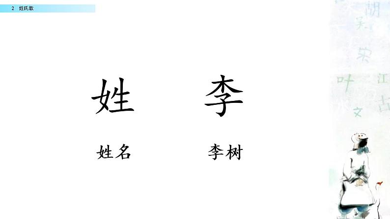 2021年小学语文部编版一年级下册 第一单元 识字2 姓氏歌 配套课件1第3页