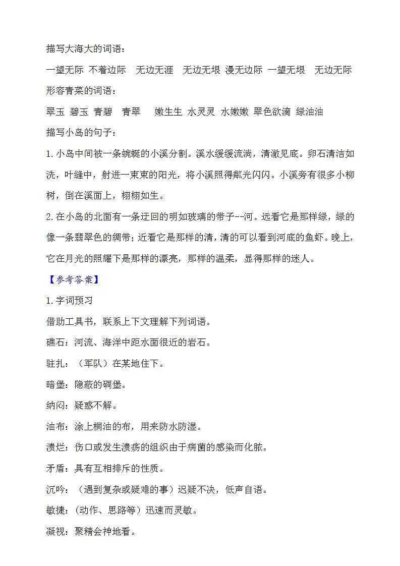 15 小岛  知识梳理+同步练习（含答案）03