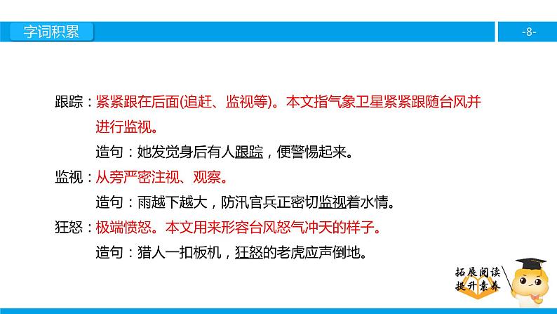 三年级【专项训练】课外阅读：跟踪台风的卫星（上）课件PPT08