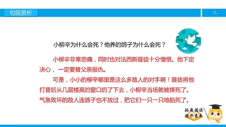 三年级【专项训练】课外阅读：和平鸽（下）课件PPT第7页