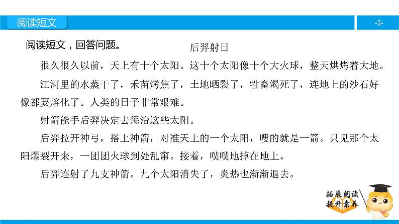 三年级【专项训练】课外阅读：后羿射日（下）课件PPT03